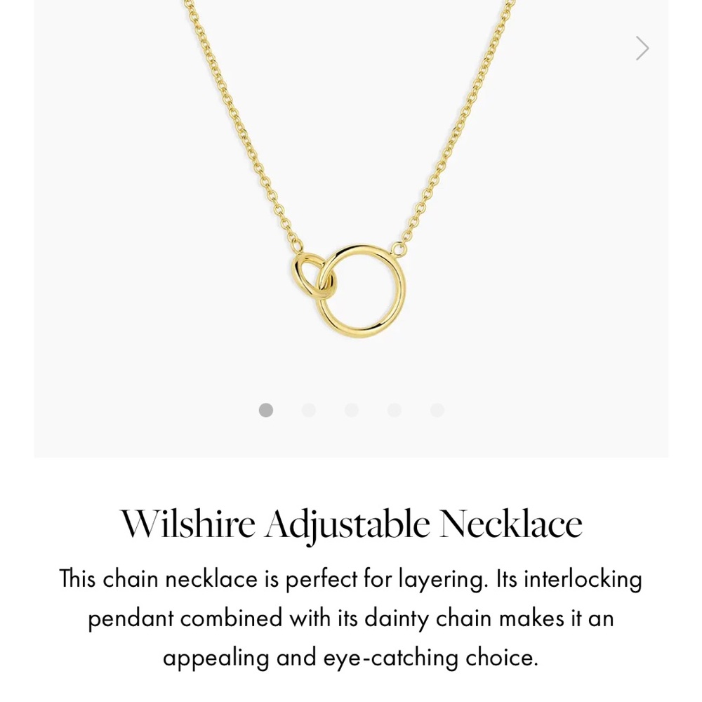 Gorjana Wilshire Adjustable Necklace: Gold Interlocking Pendant Necklace